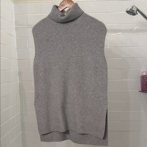 Ann Taylor Gray Turtleneck Sleeveless Sweater